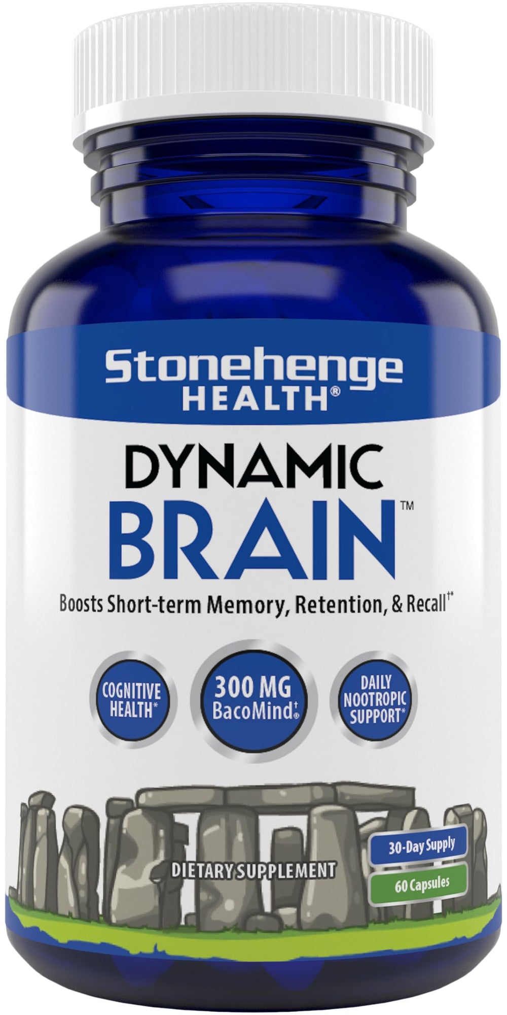 Stonehenge Health Dynamic Brain bottle featuring BacoMind label