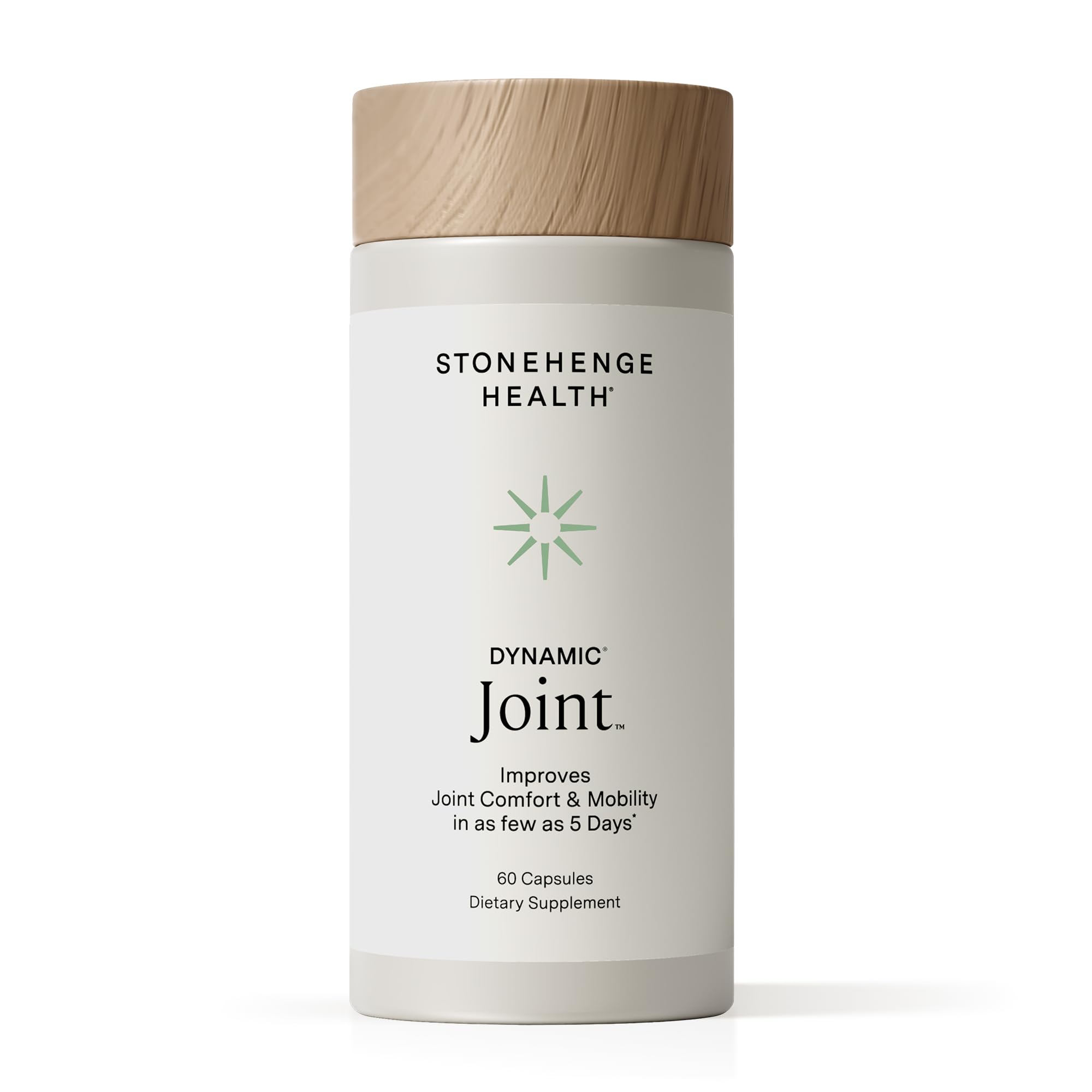 Front view of Stonehenge Dynamic Joint Health Supplement bottle