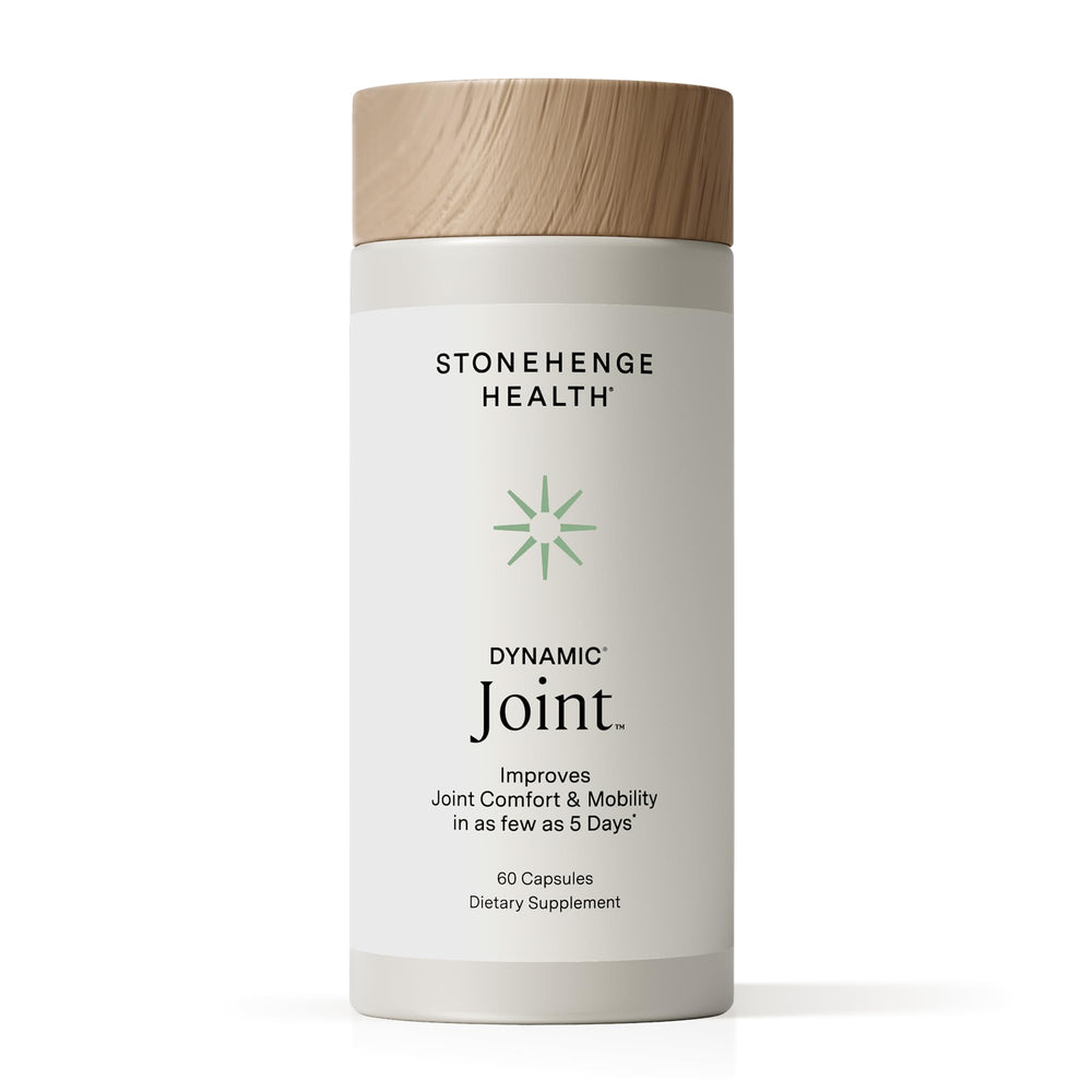 Front view of Stonehenge Dynamic Joint Health Supplement bottle