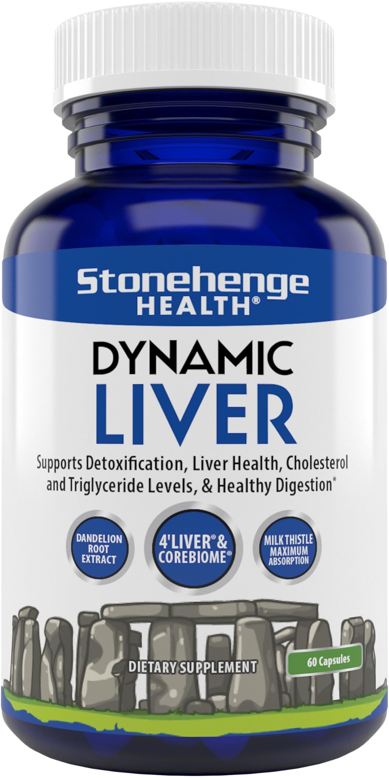 Bottle front view of Stonehenge Health Dynamic Liver Supplement