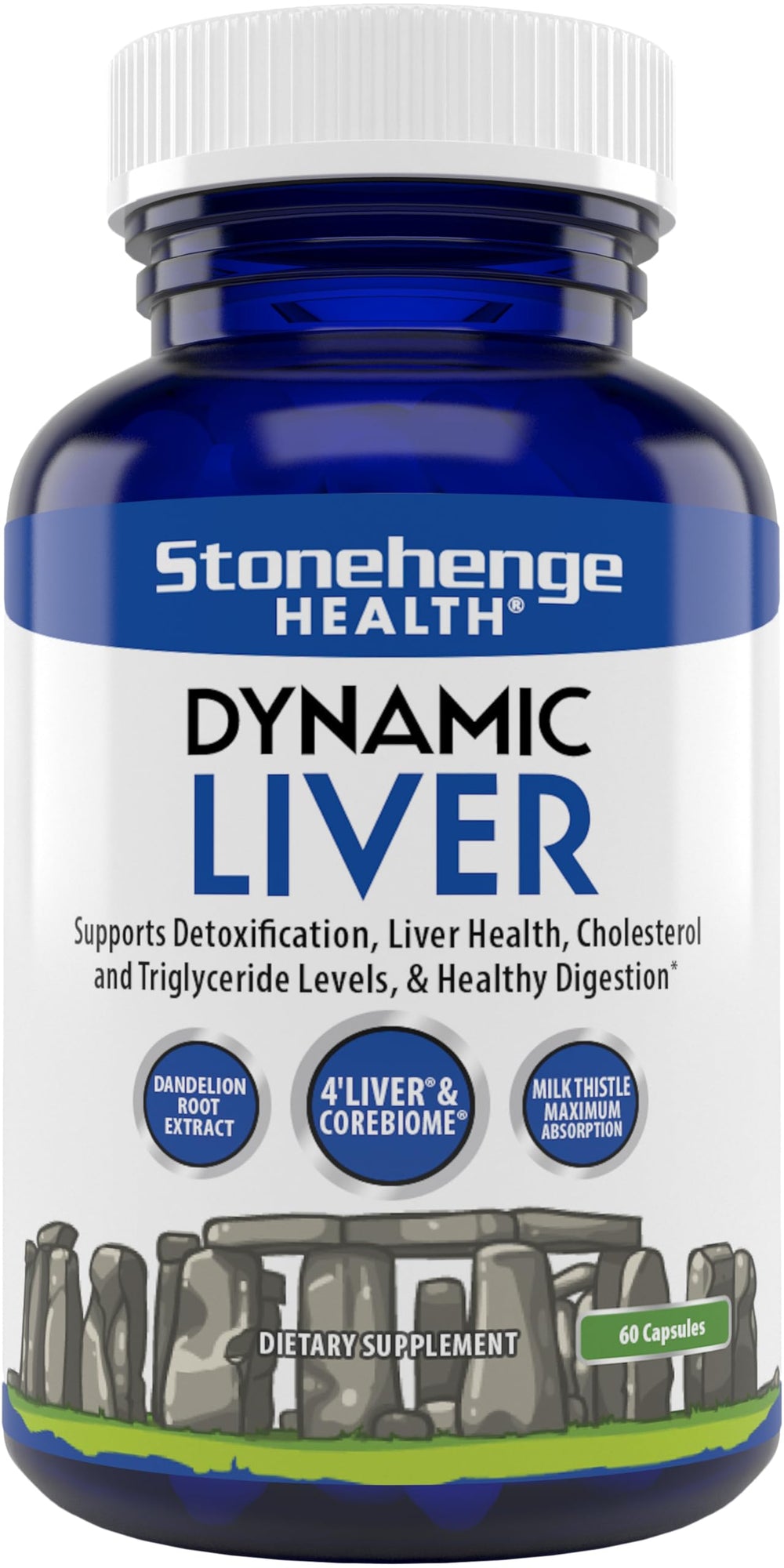 Bottle front view of Stonehenge Health Dynamic Liver Supplement
