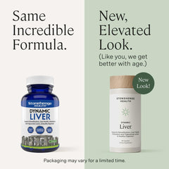 Close-up of bottle label highlighting liver health benefits