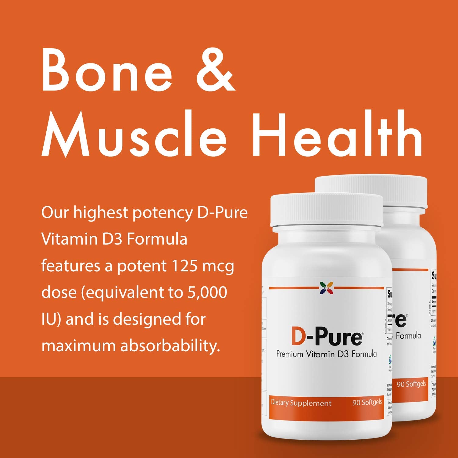 Graphic showing high absorption of cholecalciferol form of Vitamin D3