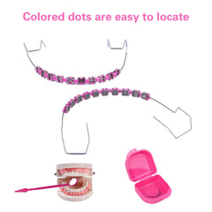 Storage box and dental mirror included with braces kit