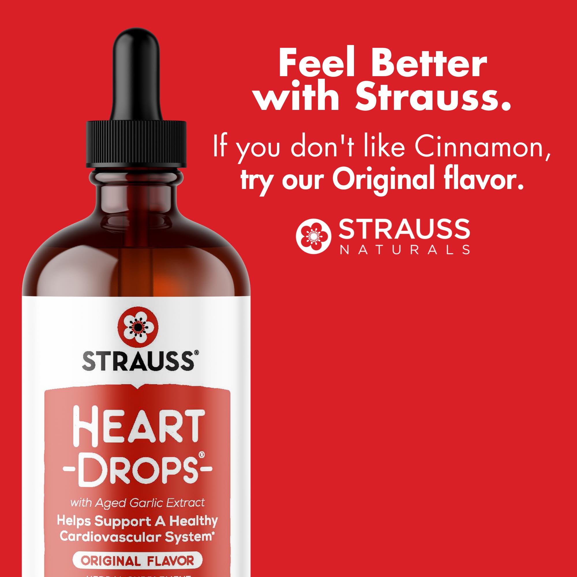 100 ml bottle of Strauss Heart Drops with product label