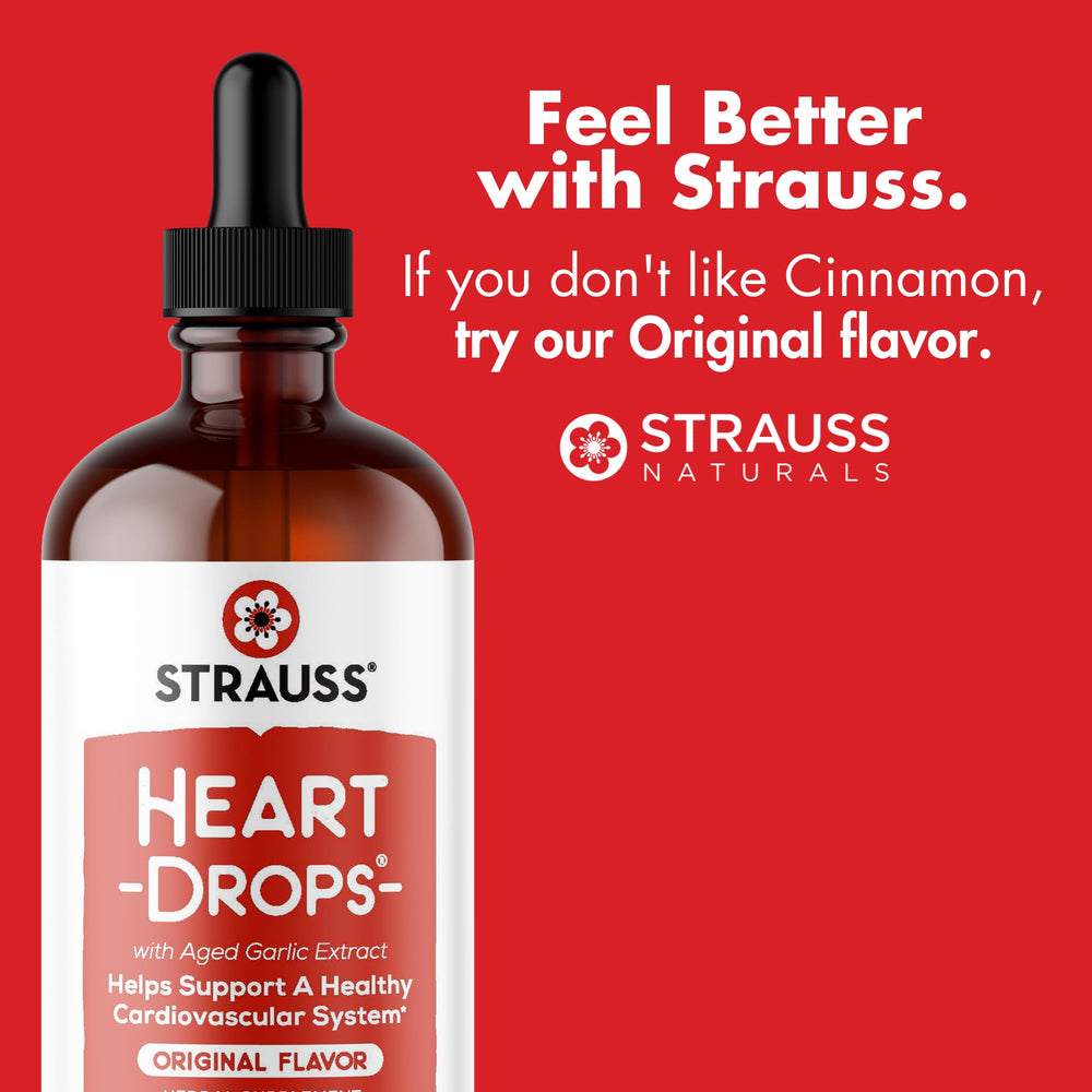 100 ml bottle of Strauss Heart Drops with product label