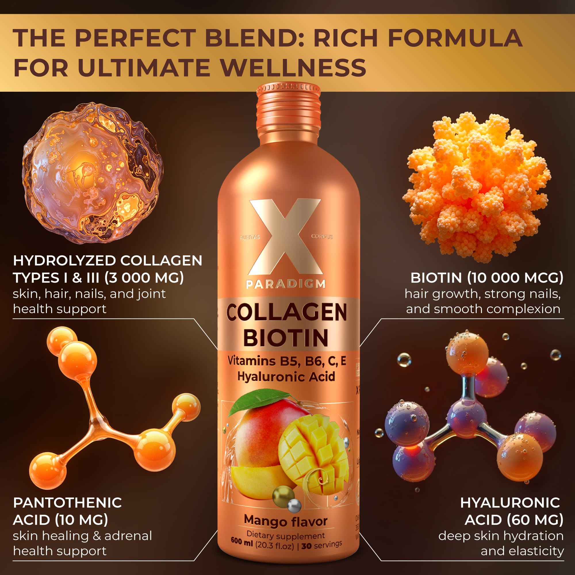 Strawberry flavored liquid collagen drink