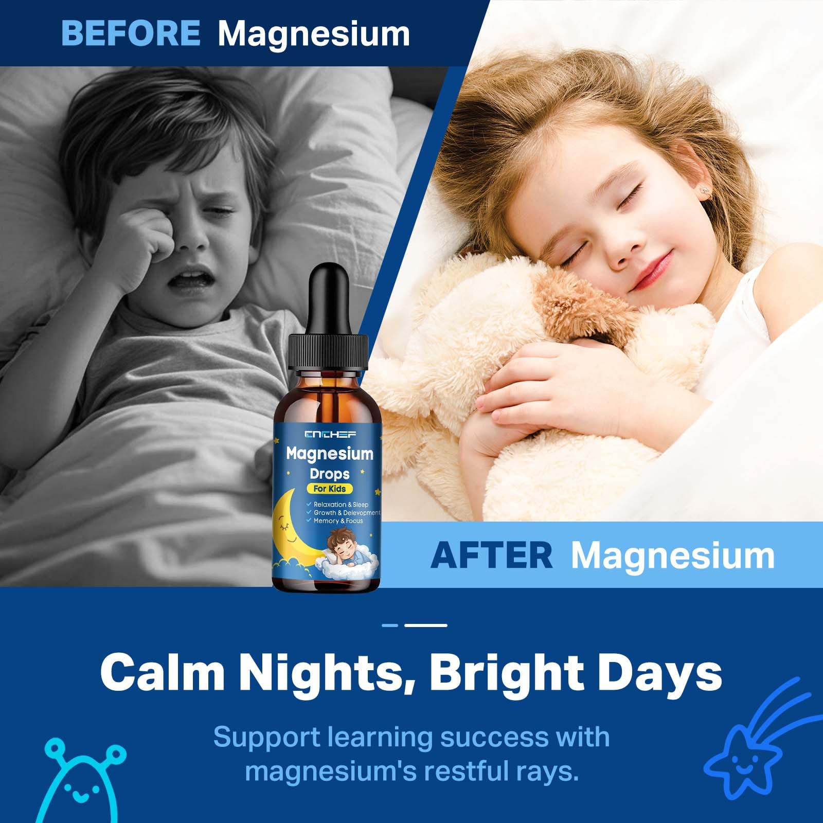 Strawberry flavored magnesium drops label