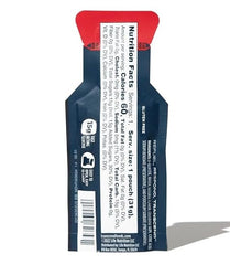 Close-up of strawberry flavored glucose gel packet