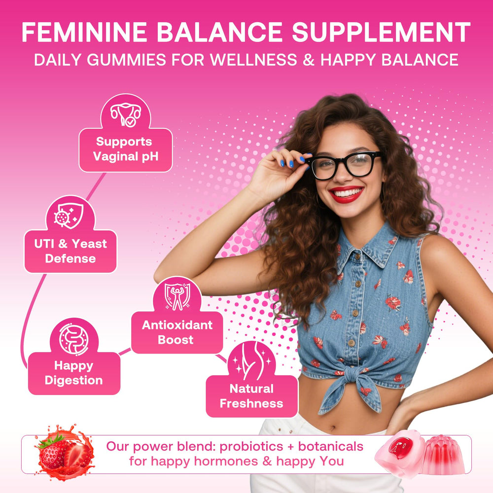 Strawberry flavor probiotic gummies for vaginal health