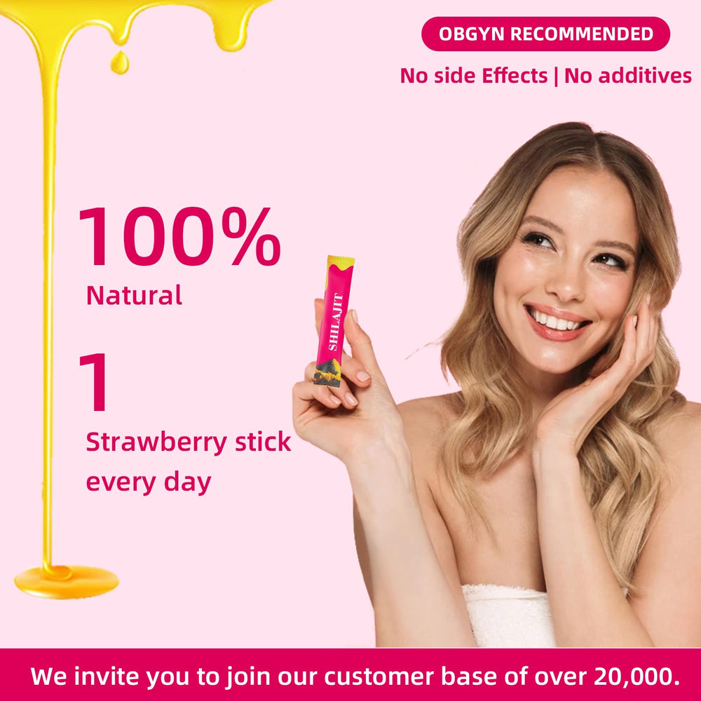 Close-up view of Strawberry Shilajit Honey Sticks