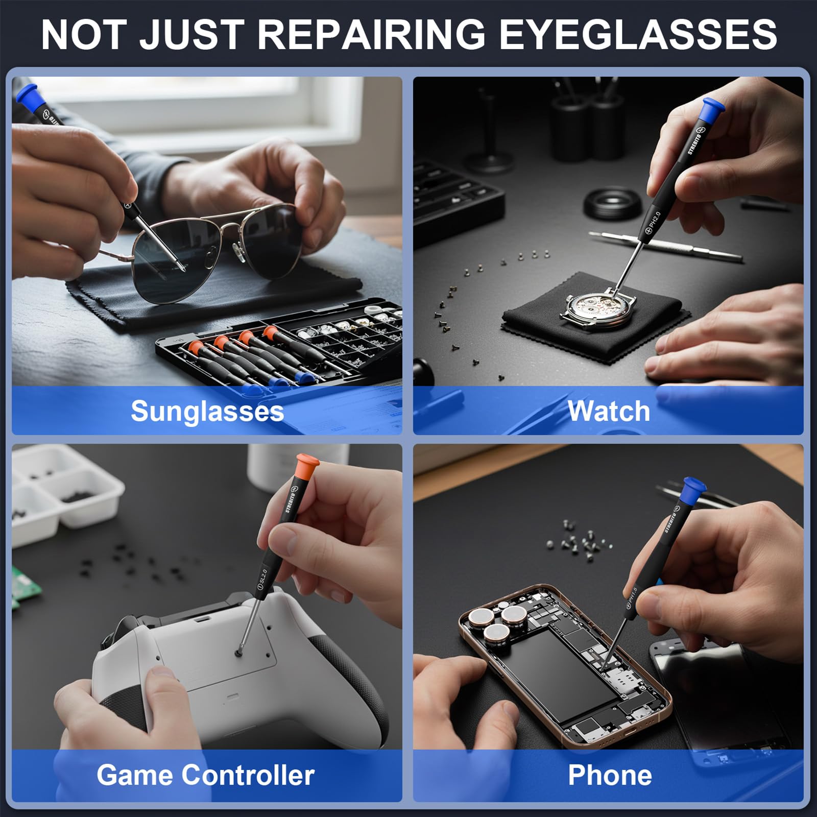 Gift-ready STREBITO Eyeglass Repair Kit for travelers and eyewear owners
