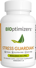 BiOptimizers Stress Guardian bottle with 90 capsules on a white background