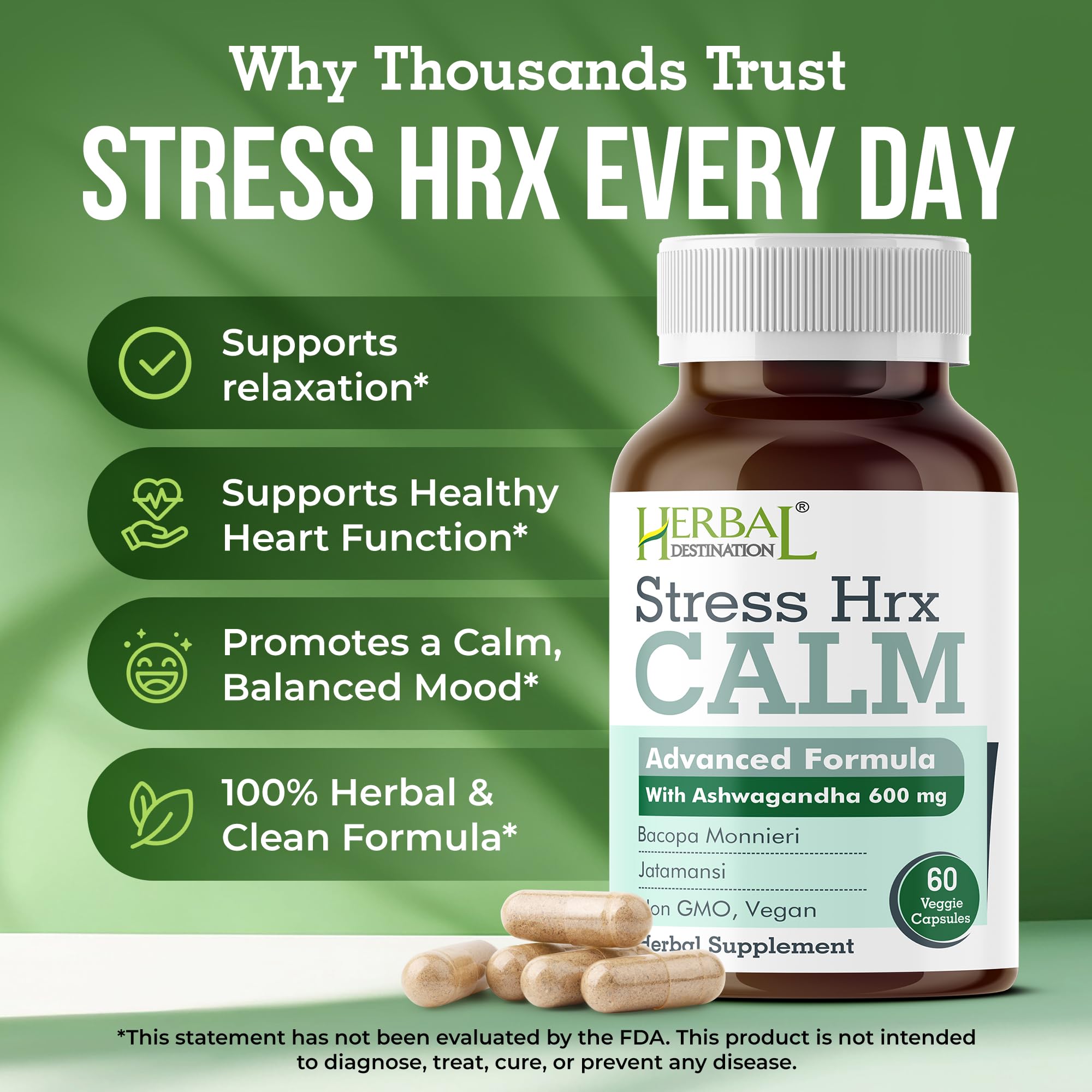 Ashwagandha capsules 600 mg per serving