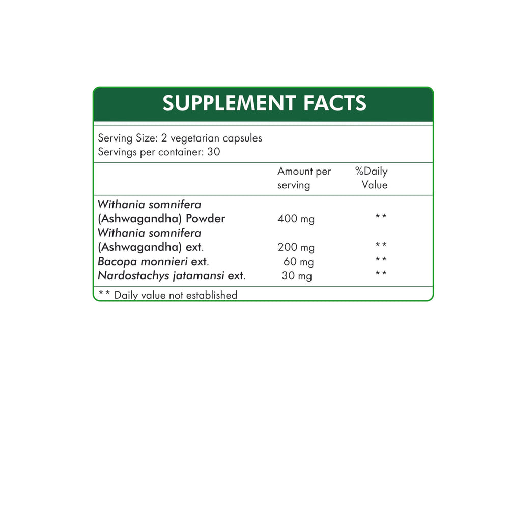 60-count bottle of Stress Hrx Ashwagandha supplement