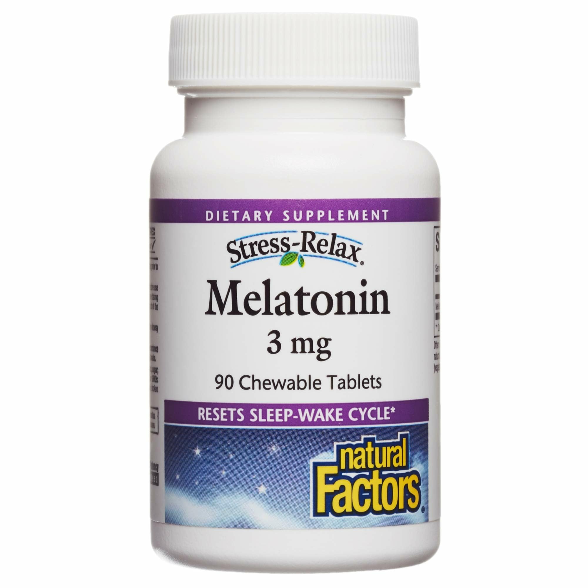 Stress-Relax Melatonin 3 mg peppermint bottle label