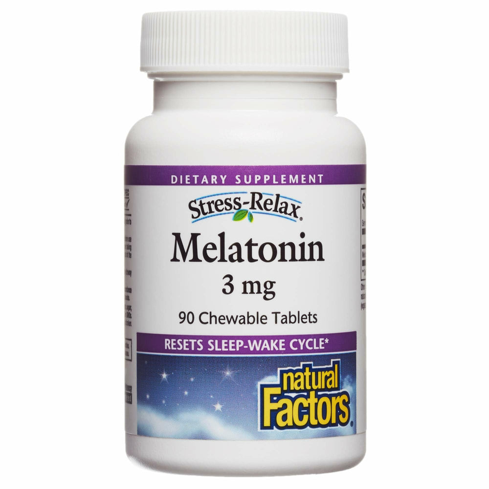 Stress-Relax Melatonin 3 mg peppermint bottle label