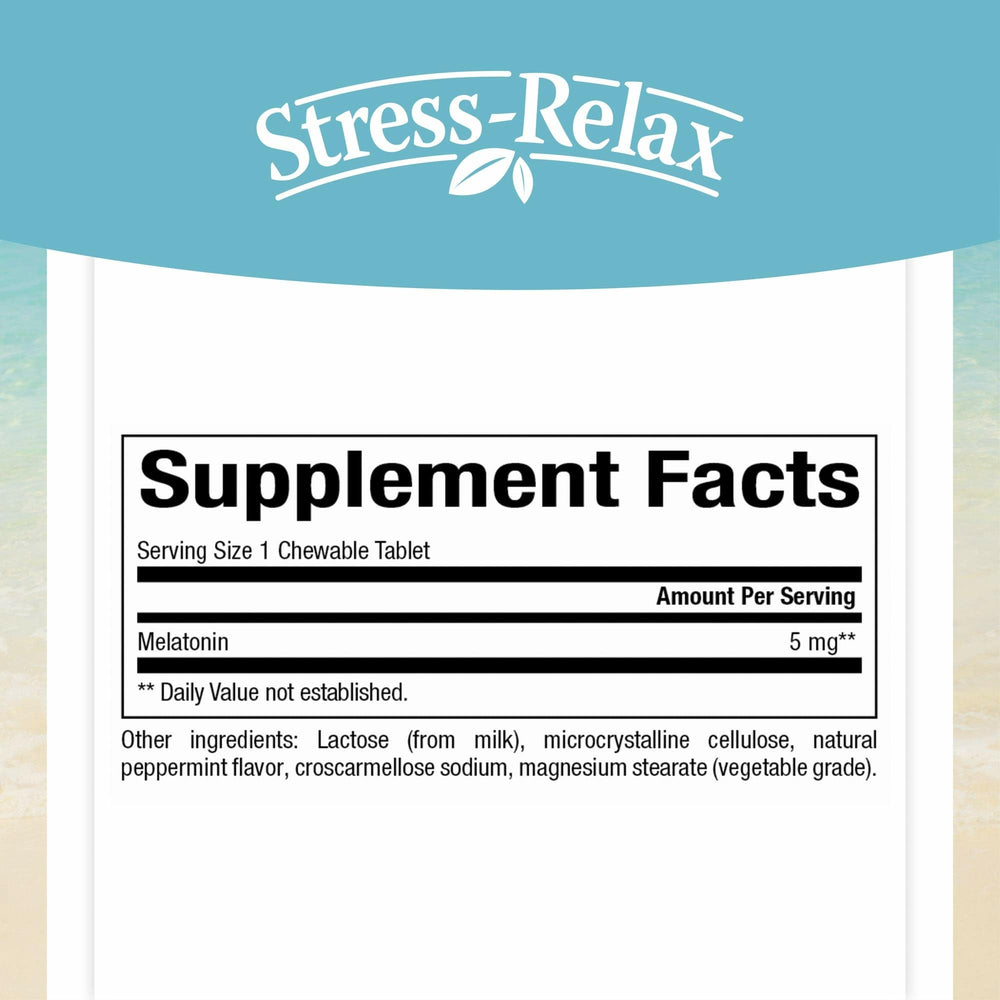 Natural Factors Stress-Relax Melatonin label close-up