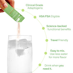 Preparation: mixing Stress Support Calm Drink Mix powder with cold water