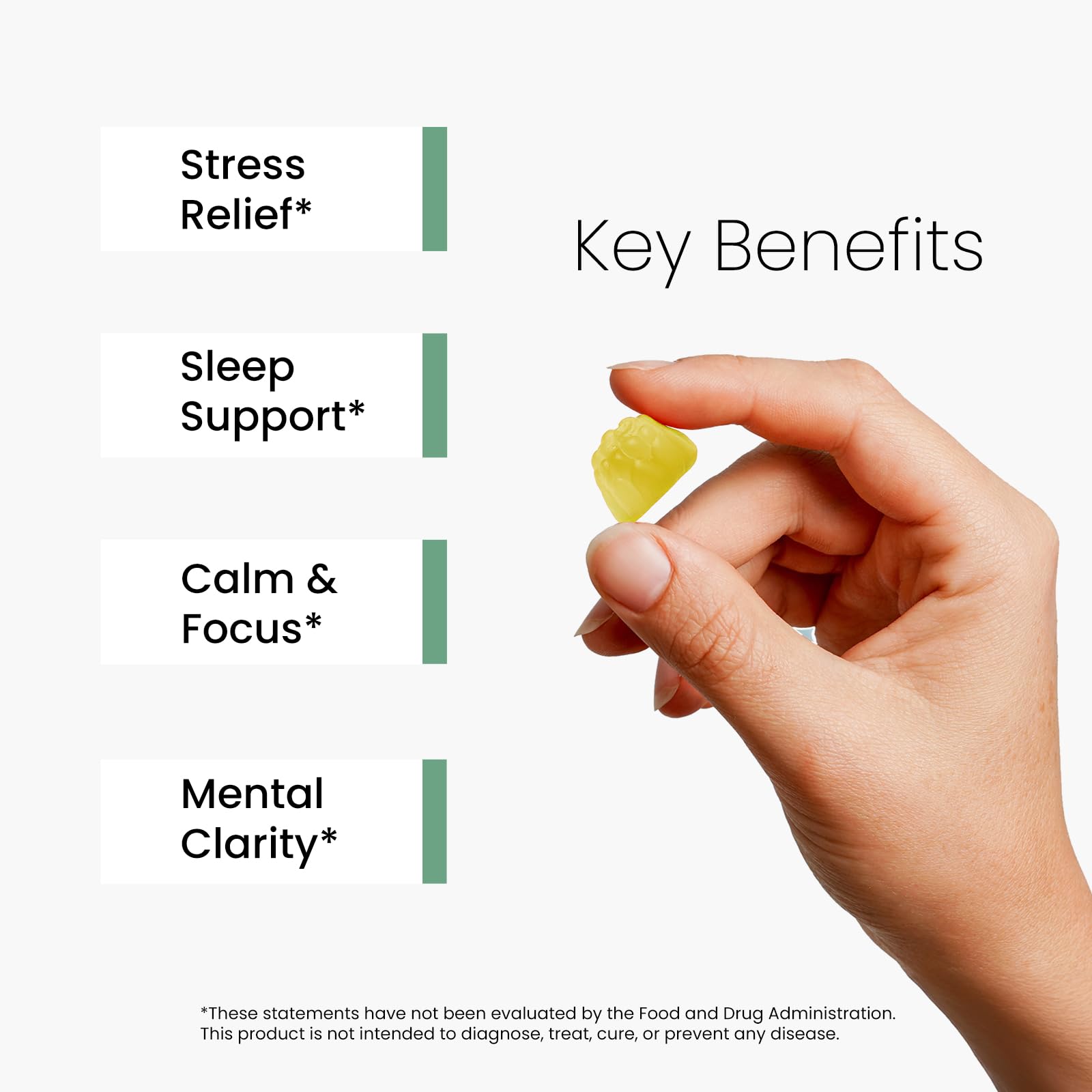 Gummies labeled L-Theanine 400mg for calm relaxation