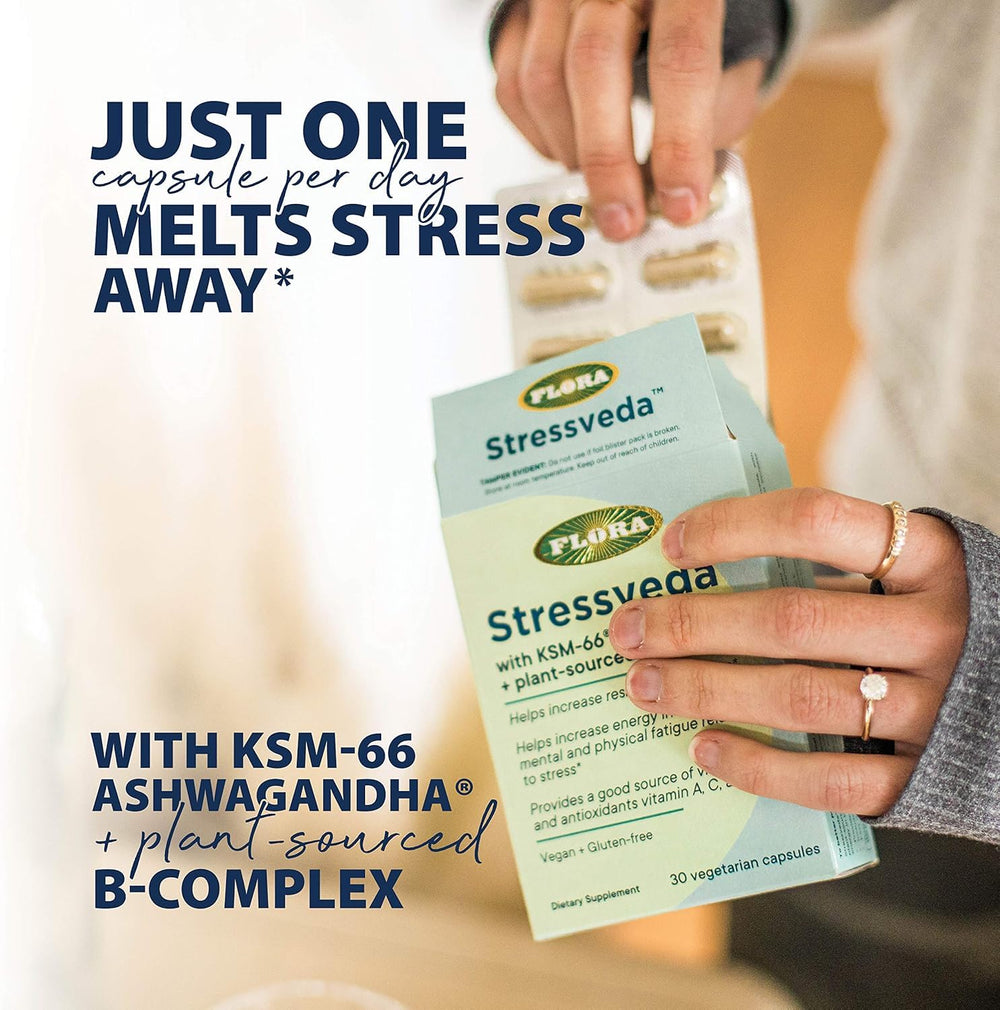 Vegan and gluten-free Stressveda formula label