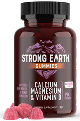 Strong Earth Calcium Magnesium Vitamin D3 Gummies bottle label