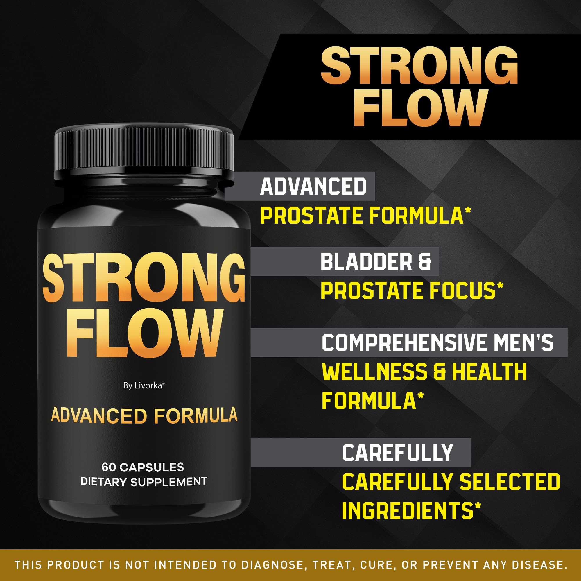 Back view of the Strong Flow Capsules bottle with label