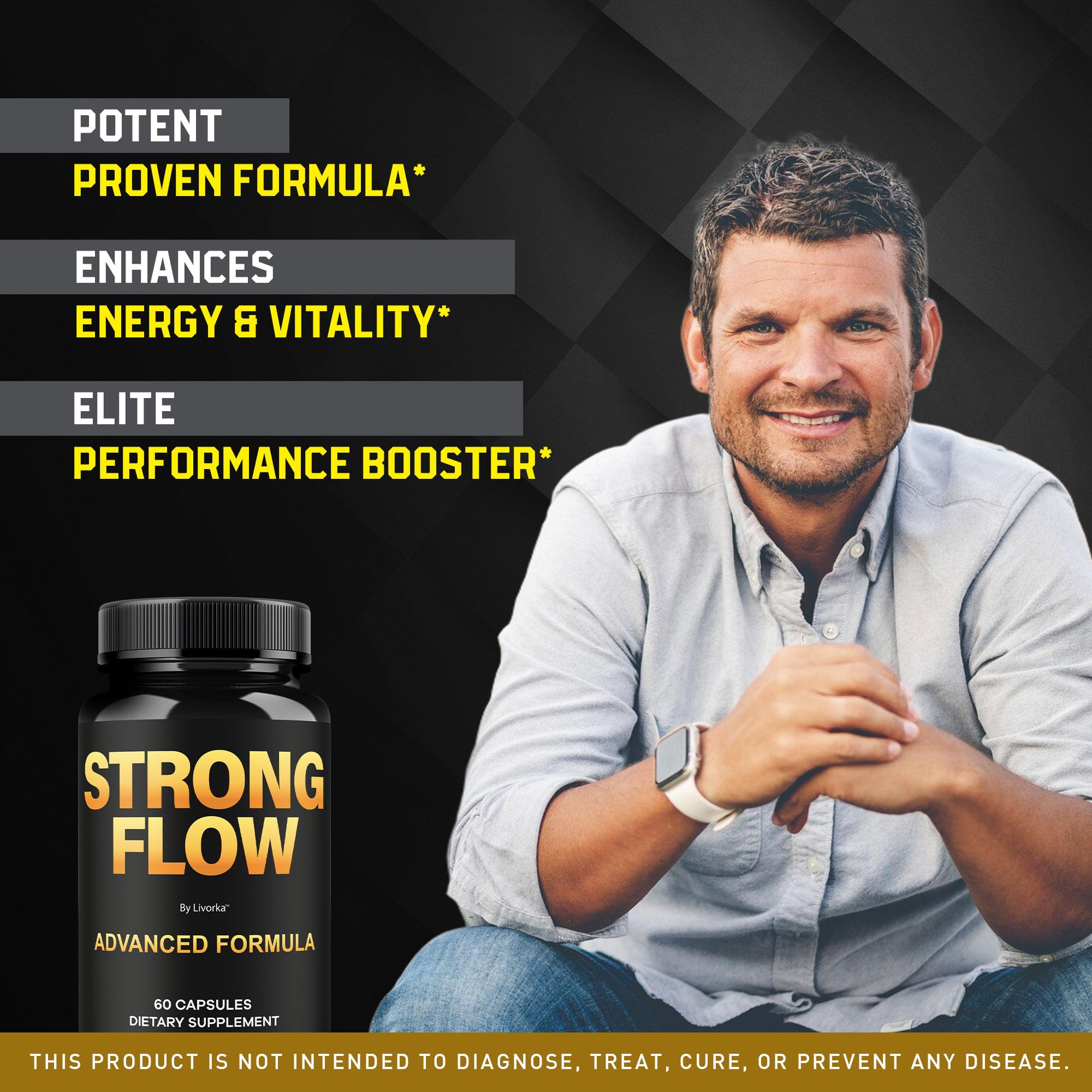 Close-up of the Strong Flow Capsules label