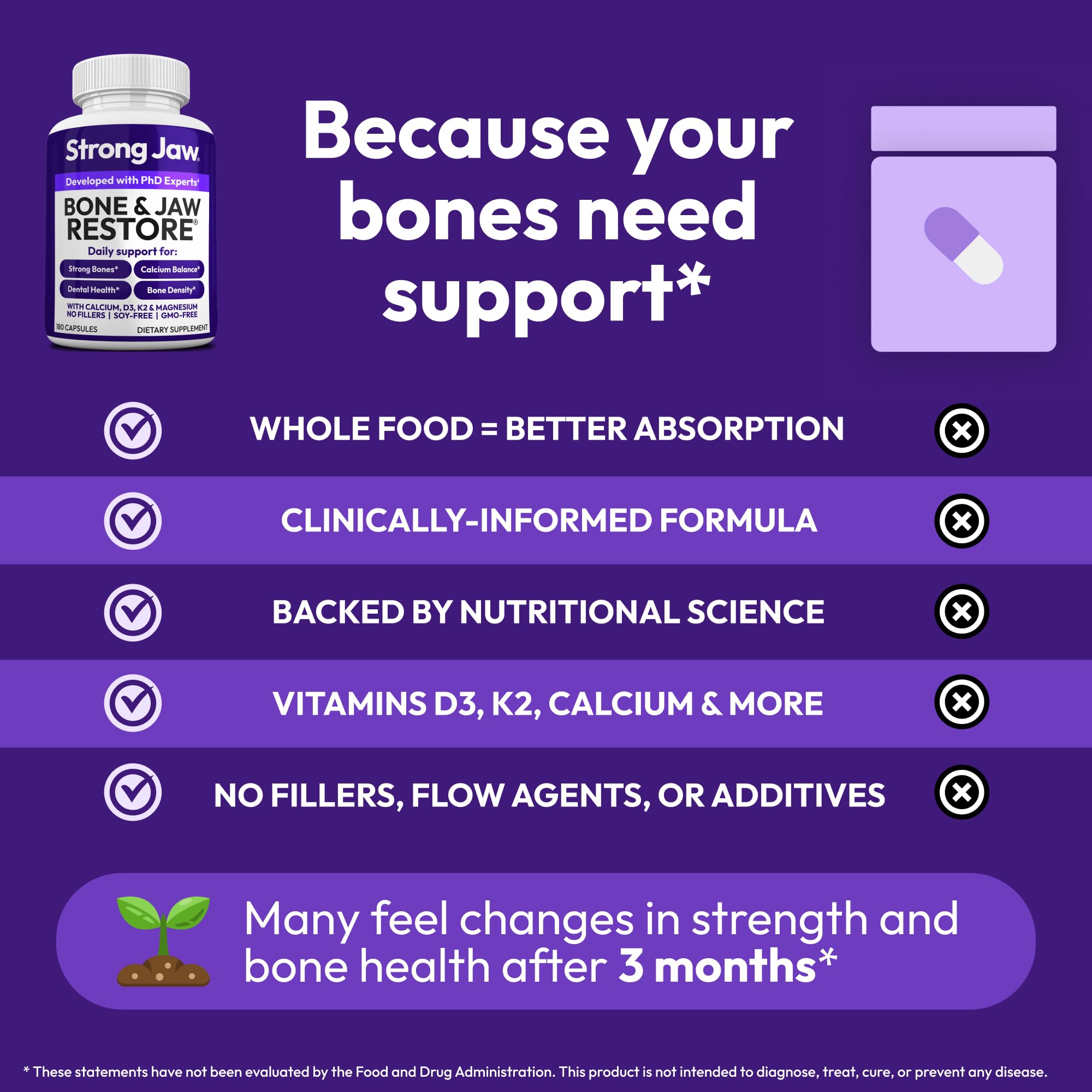 Healthier bone support concept illustrating daily nutrition