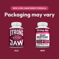 Close-up of gum health supplement capsules