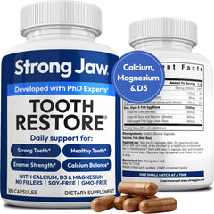 Strong Jaw Tooth Restore bottle label – front view