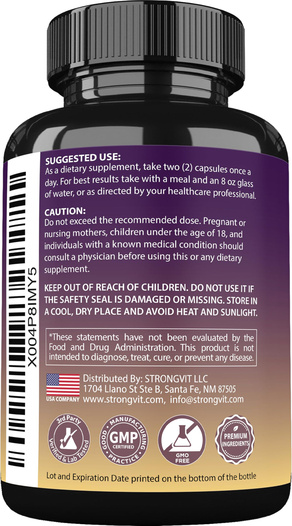 30-day supply bottle with two capsules daily