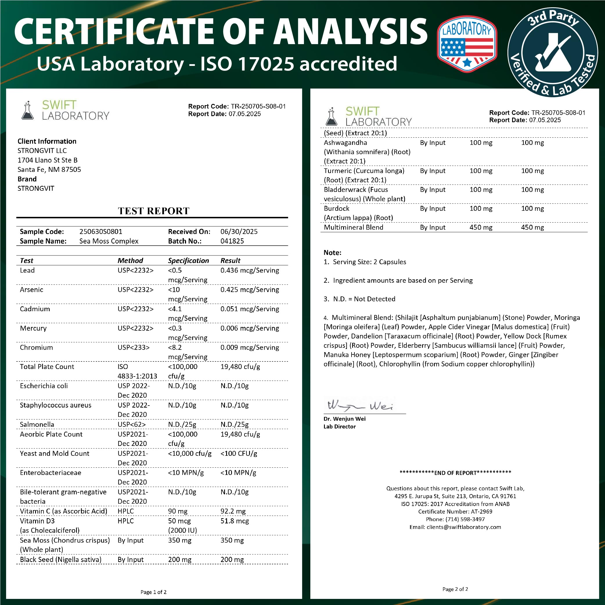 Irish Sea Moss powder and raw sea moss components