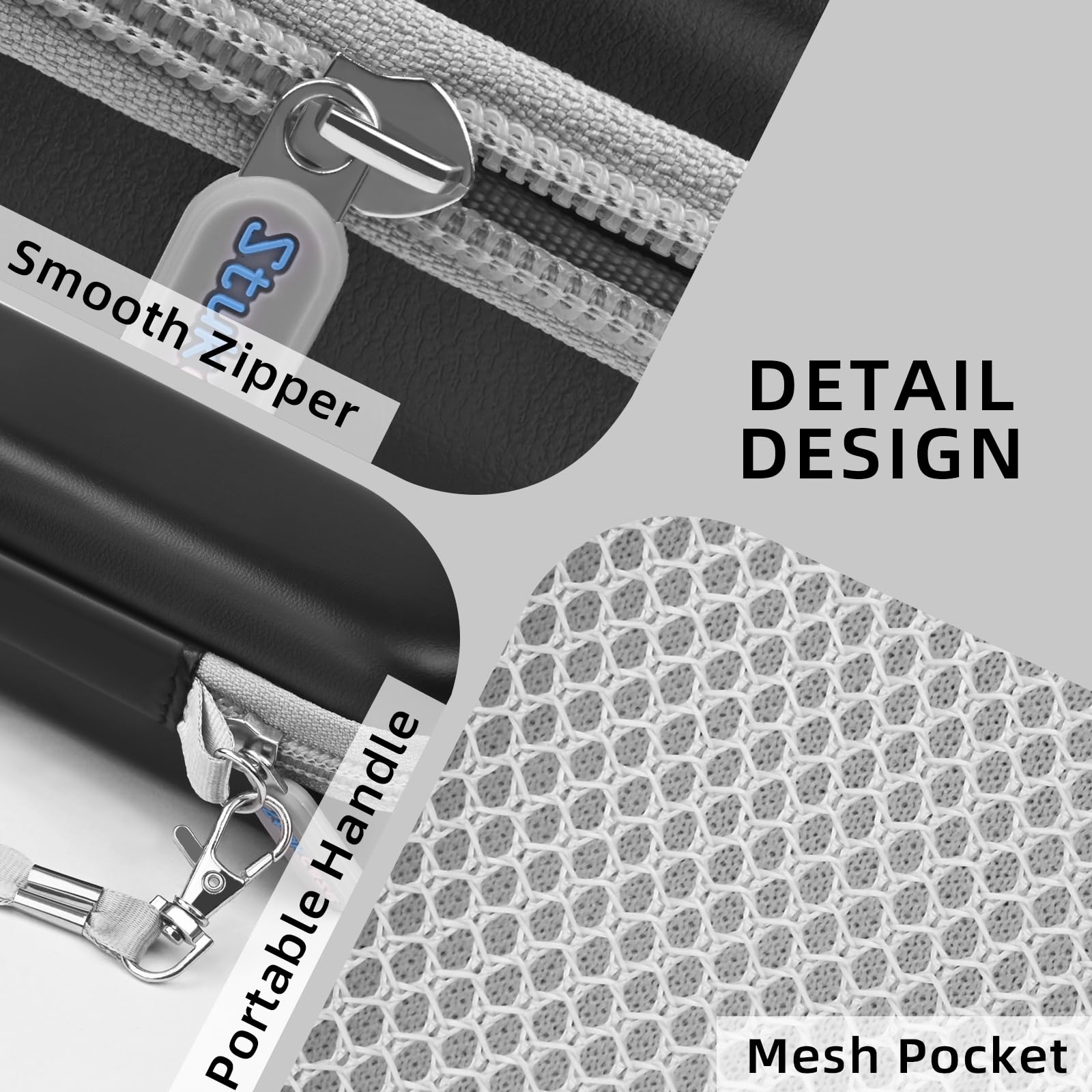 Travel-friendly case shown with accessories in a bag
