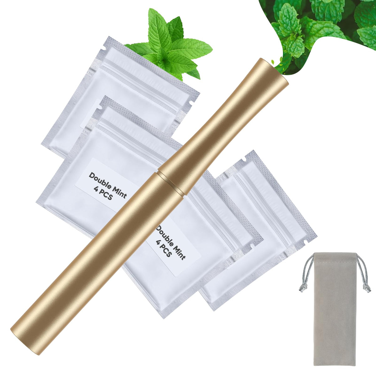 Stylish gold air flavored device with sleek metal body