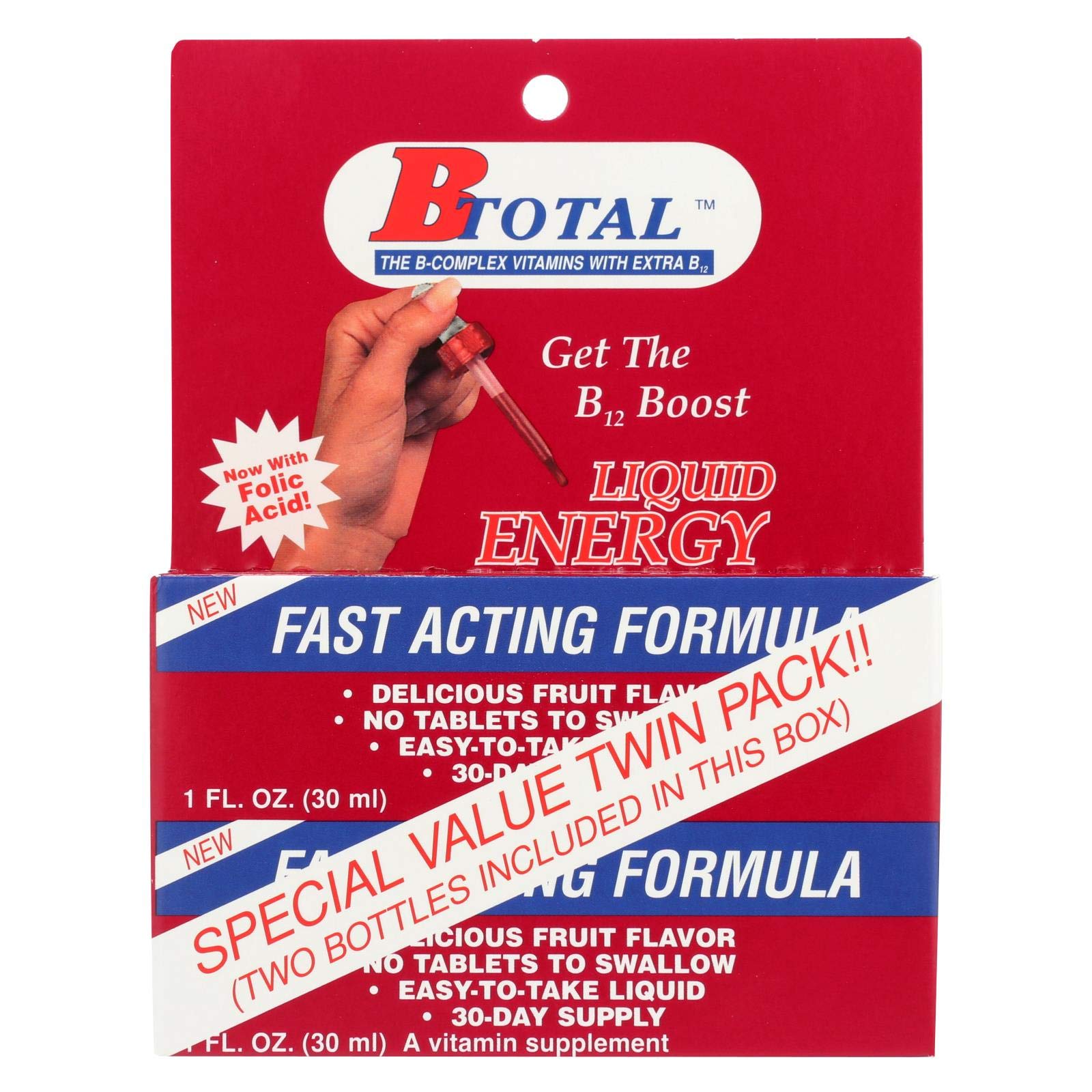 Sublingual B-Total Twin Pack box with two 2 fl oz bottles