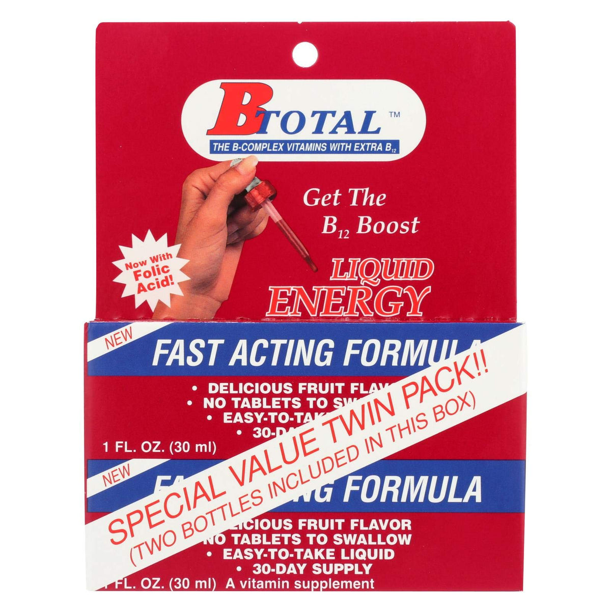 Sublingual B-Total Twin Pack box with two 2 fl oz bottles