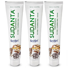 Sudanta 3-pack toothpaste boxes - front view