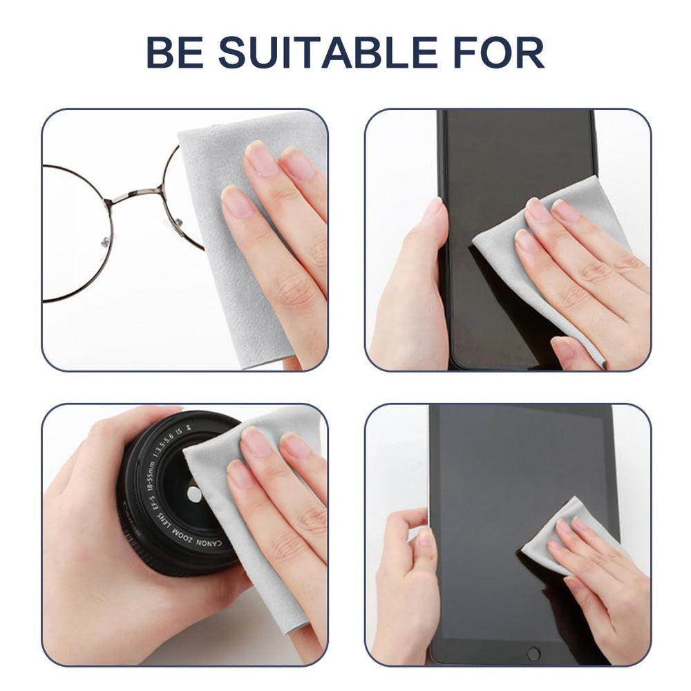 Suede microfiber cloth on eyeglasses