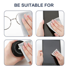 Suede microfiber cloth on eyeglasses