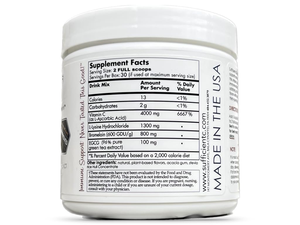 250 g bag of Sufficient-C with measuring scoop included