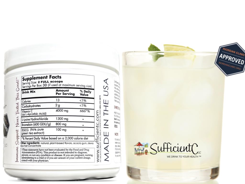 Nutritional highlights: vitamin C 4000 mg per serving with L-lysine and green tea extract