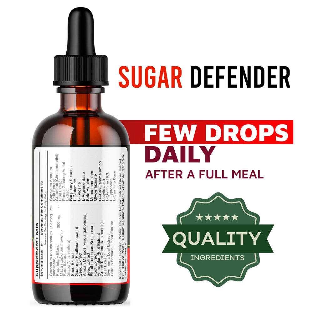 Sugar Defender Drop bottle illustration