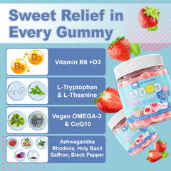 Ingredient highlights: L-Theanine, Ashwagandha, CoQ10, Veggie Omega-3