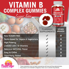 Back label of Sugar Free B Complex Gummies showing ingredients