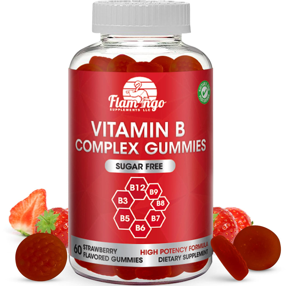 Front view of Sugar Free Vitamin B Complex Gummies bottle (60 gummies)