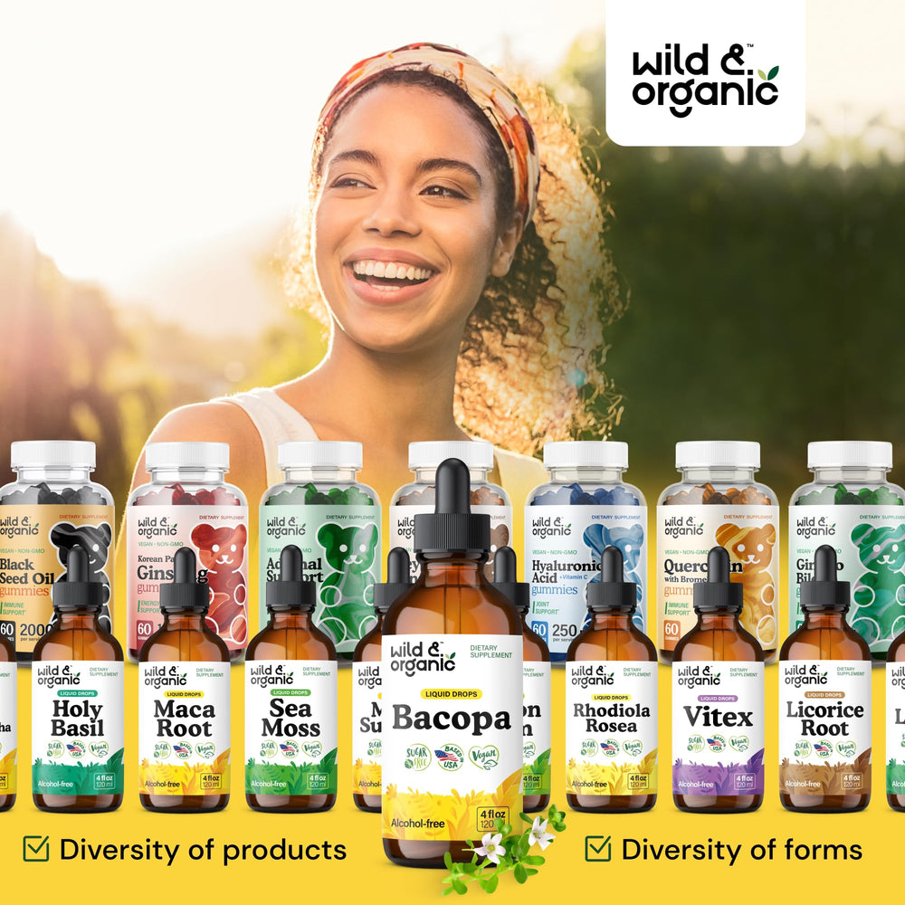 Sugar-free, naturally sweet bacopa drops label