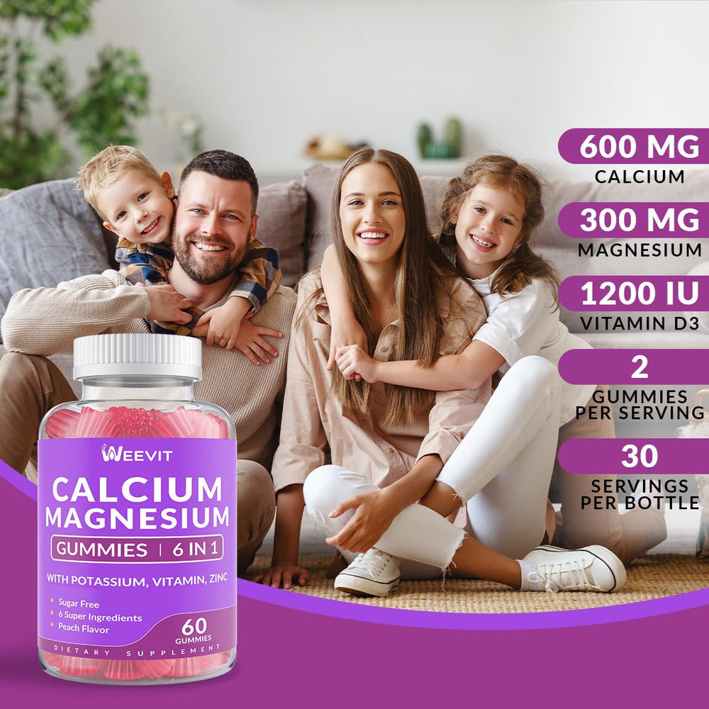 Bottle of Sugar Free Calcium Gummies with label details