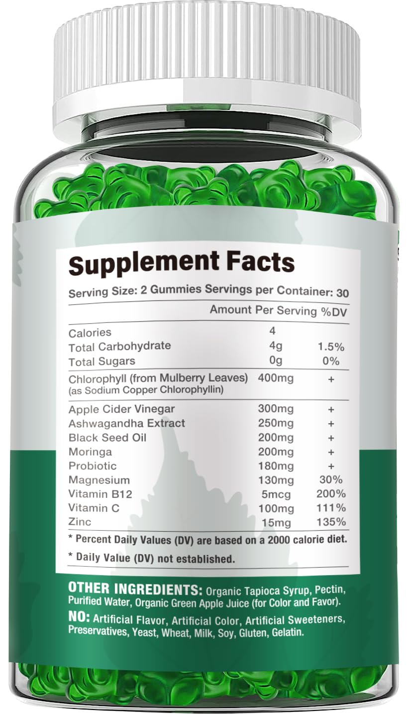120-count bottle of sugar-free chlorophyll gummies