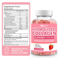 Hydrolyzed collagen gummies with biotin and vitamins